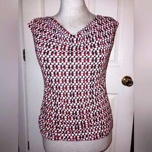 DKNY red black and black blouse